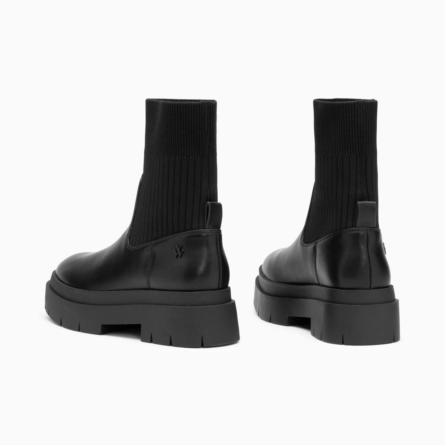 Bottines chaussettes noires Vanessa Wu et semelle plateforme crantée femme