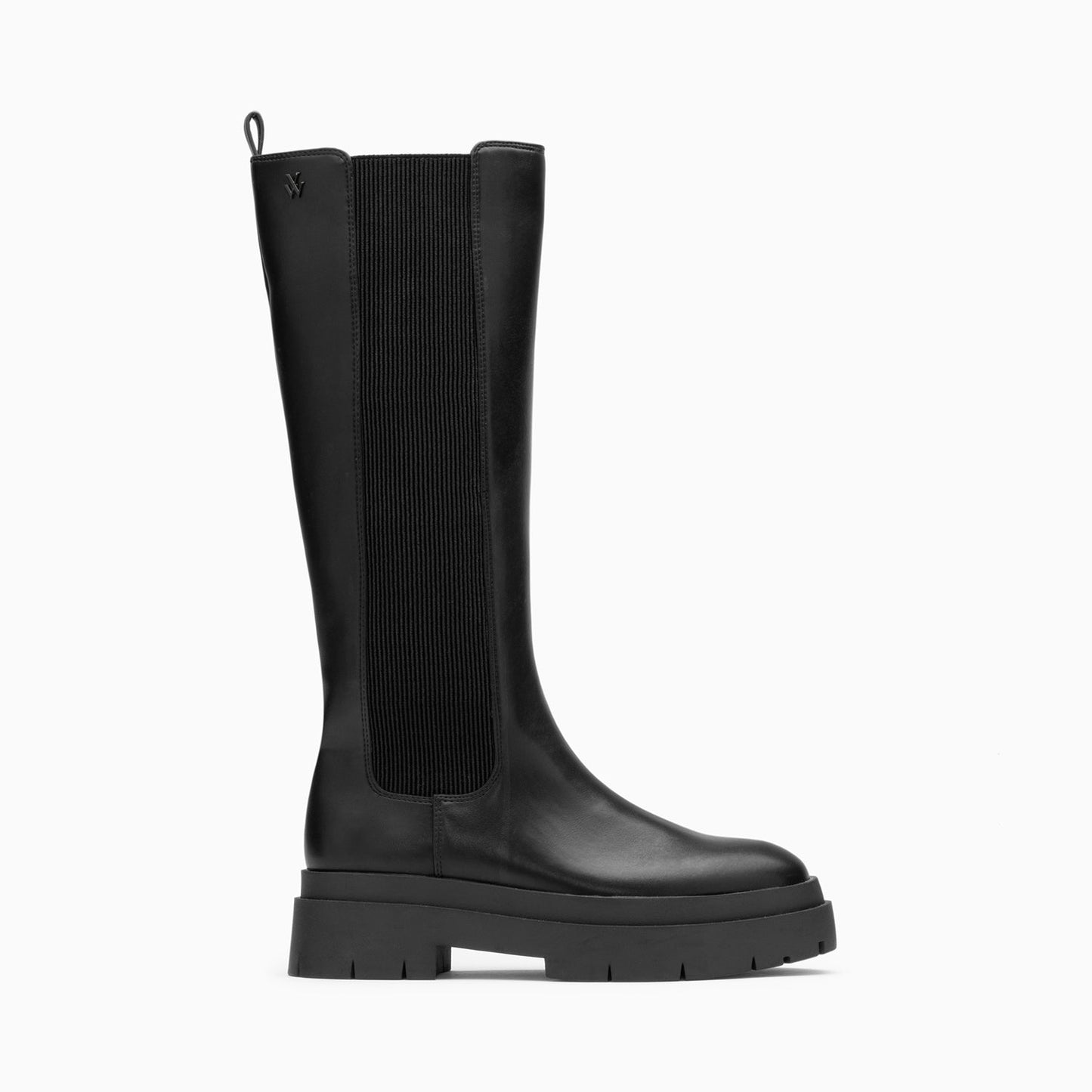 Bottes femme en similicuir noir à élastiques et bout rond avec semelle crantée Vanessa Wu