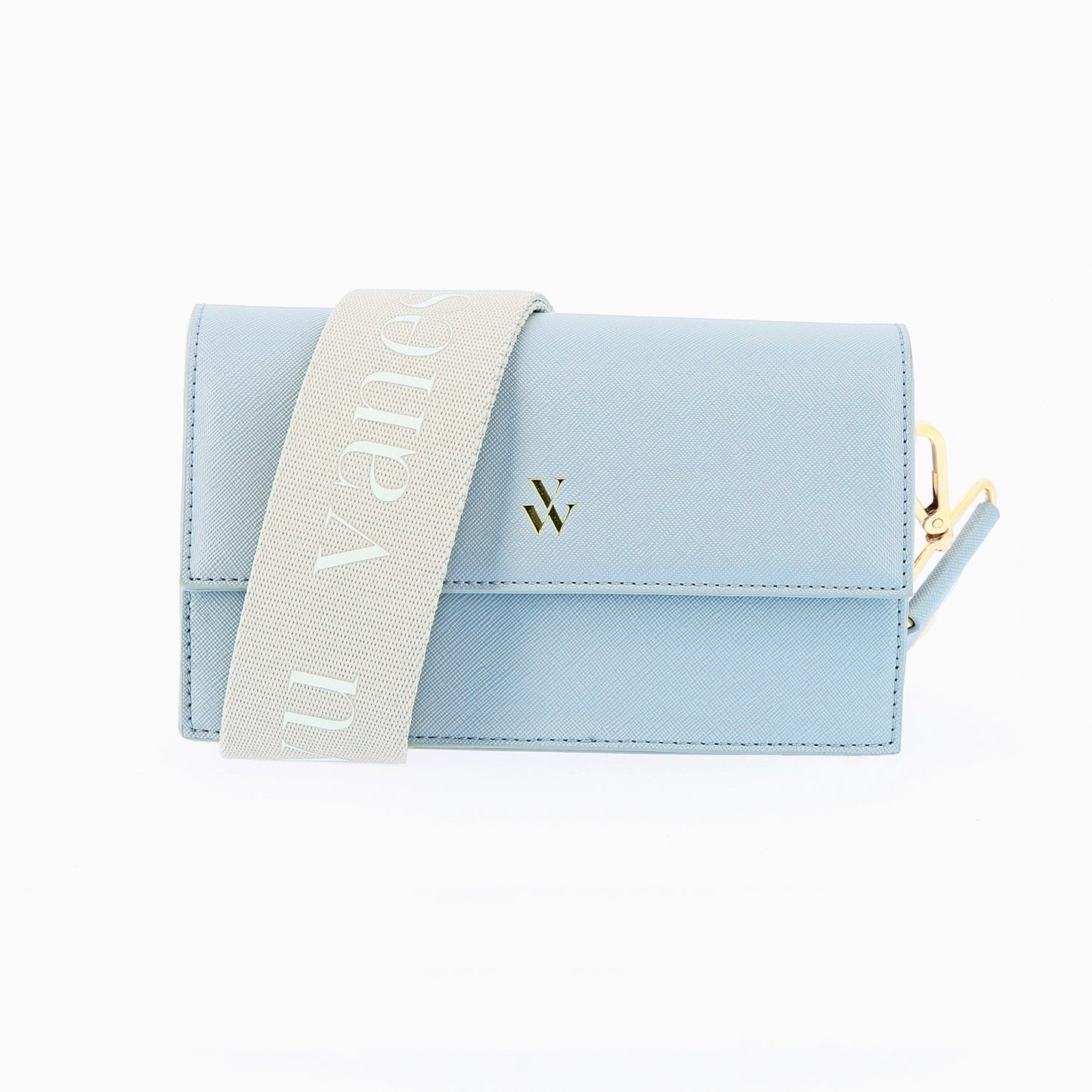 Small blue Lia bag with flap