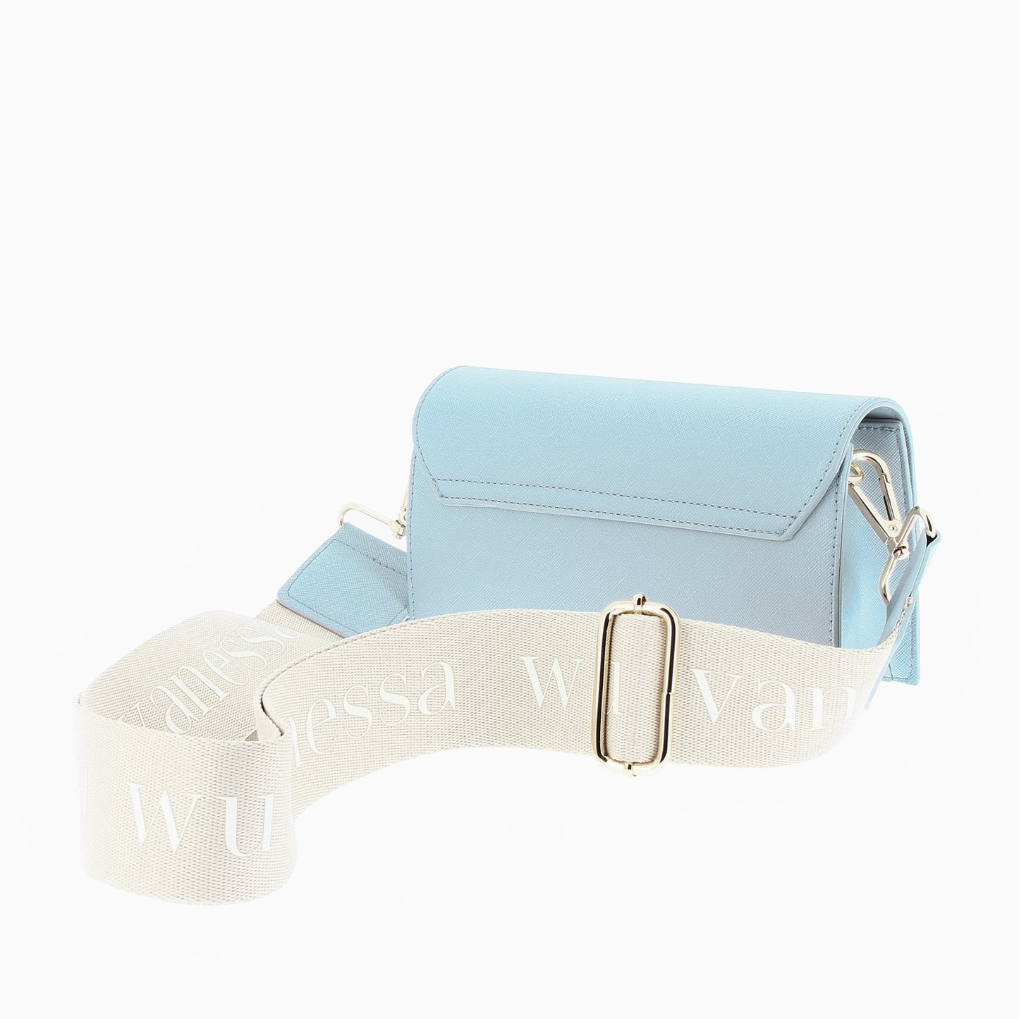 Small blue Lia bag with flap