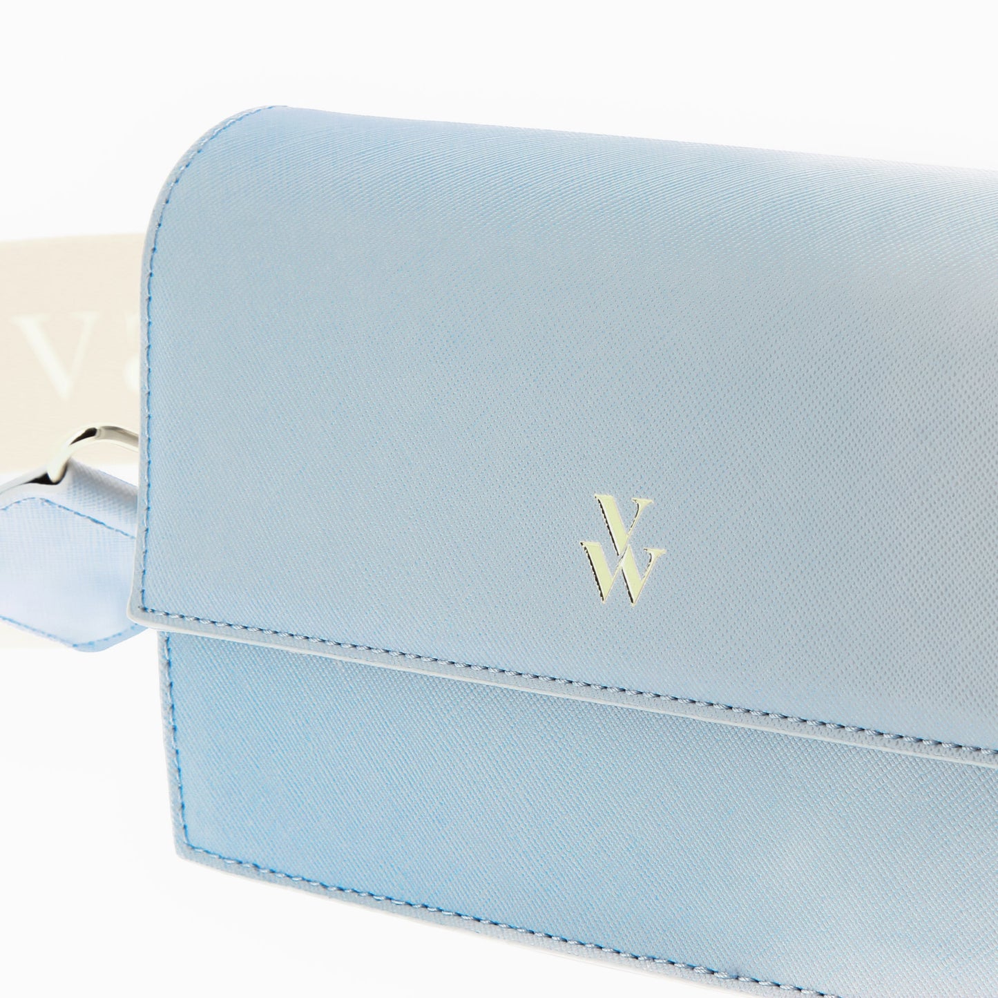 Small blue Lia bag with flap