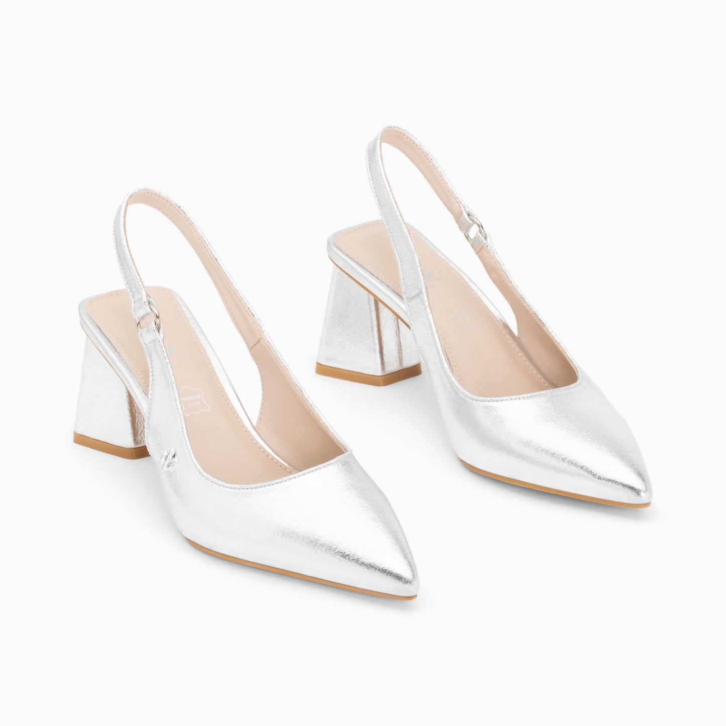 Escarpins Vanessa Wu slingback argent à bout pointu femme