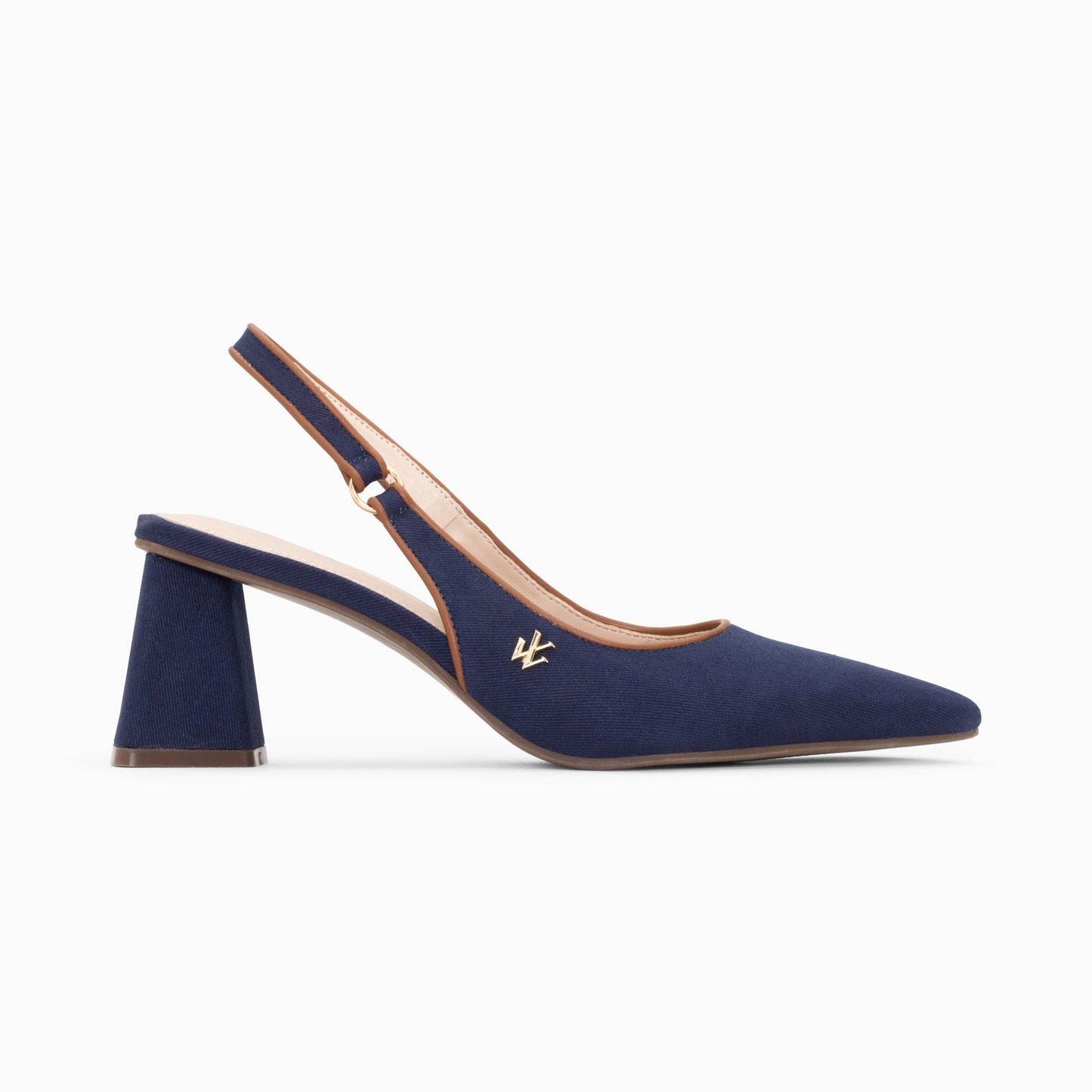 Escarpins à bout pointu femme slingback Vanessa Wu bleu marine