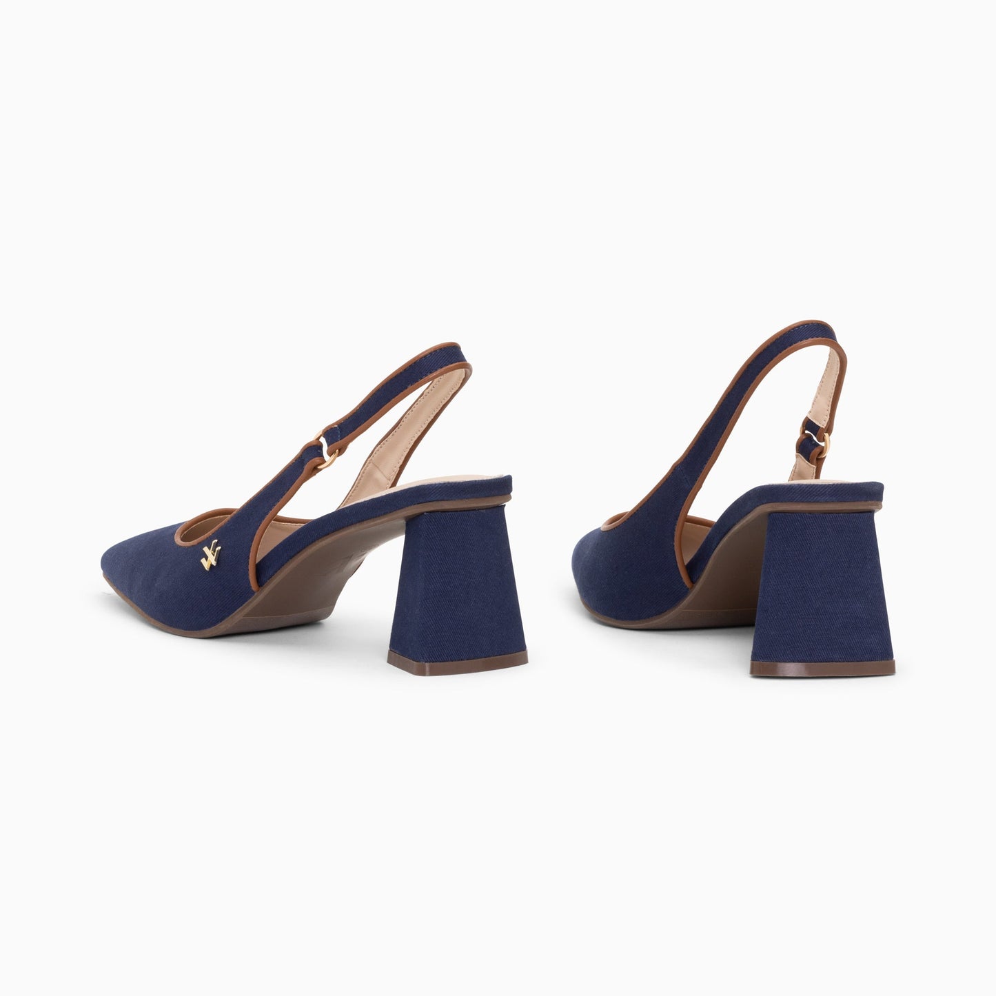 Escarpins à bout pointu femme slingback Vanessa Wu bleu marine