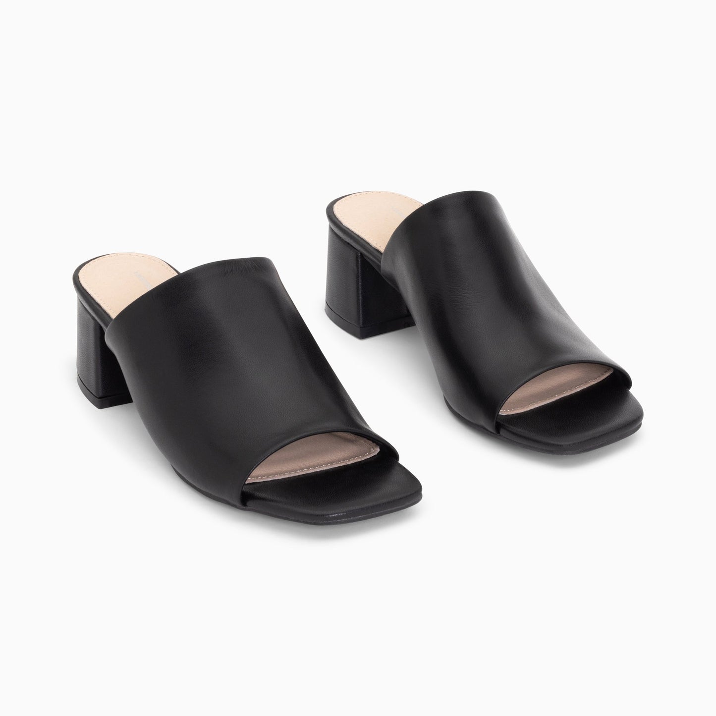 Mules femme Vanessa Wu peep-toe à talon bloc noies à bout carré